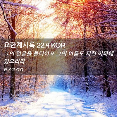 Picture 02 - 요한계시록 22:4 KOR - 그의 얼굴을 볼터이요 그의 이름도 - Bible Verse Picture
