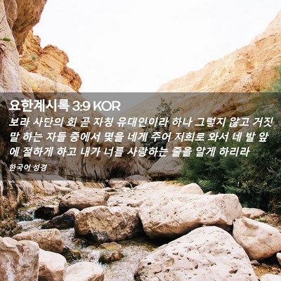 Picture 02 - 요한계시록 3:9 KOR - 보라 사단의 회 곧 자칭 유대인이라 - Bible Verse Picture