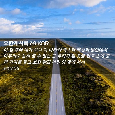 Picture 02 - 요한계시록 7:9 KOR - 이 일 후에 내가 보니 각 나라와 - Bible Verse Picture