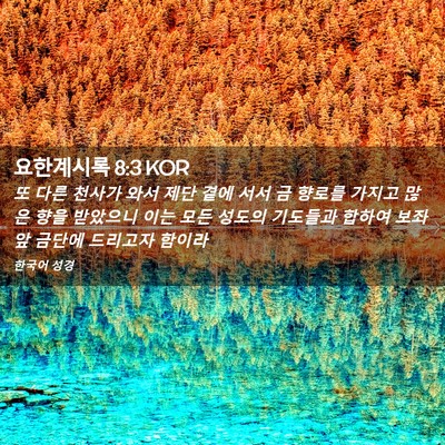 Picture 02 - 요한계시록 8:3 KOR - 또 다른 천사가 와서 제단 곁에 서서 - Bible Verse Picture