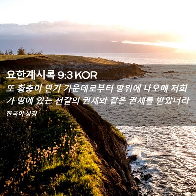 Picture 02 - 요한계시록 9:3 KOR - 또 황충이 연기 가운데로부터 땅위에 - Bible Verse Picture