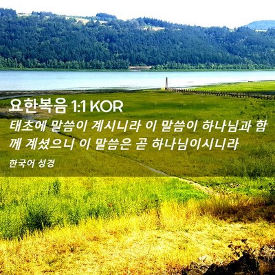 Picture 02 - 요한복음 1:1 KOR - 태초에 말씀이 계시니라 이 말씀이 - Bible Verse Picture