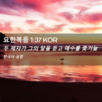 Picture 02 - 요한복음 1:37 KOR - 두 제자가 그의 말을 듣고 예수를 - Bible Verse Picture