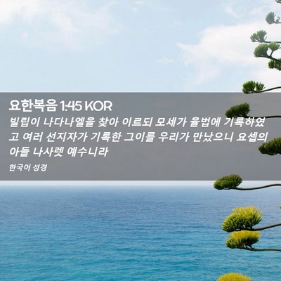 Picture 02 - 요한복음 1:45 KOR - 빌립이 나다나엘을 찾아 이르되 - Bible Verse Picture