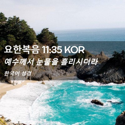 Picture 02 - 요한복음 11:35 KOR - 예수께서 눈물을 - Bible Verse Picture