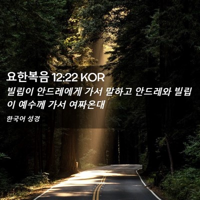 Picture 02 - 요한복음 12:22 KOR - 빌립이 안드레에게 가서 말하고 - Bible Verse Picture