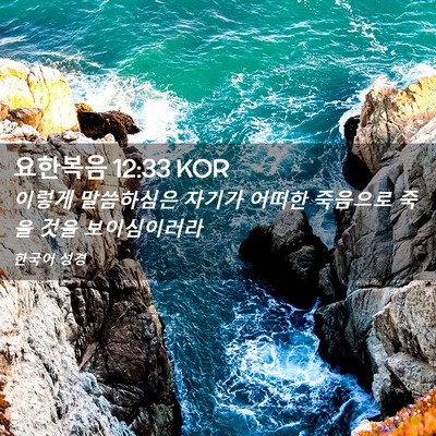 Picture 02 - 요한복음 12:33 KOR - 이렇게 말씀하심은 자기가 어떠한 - Bible Verse Picture