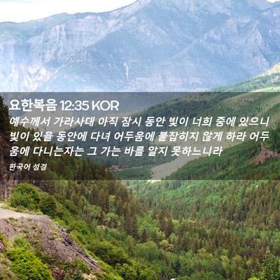 Picture 02 - 요한복음 12:35 KOR - 예수께서 가라사대 아직 잠시 동안 - Bible Verse Picture