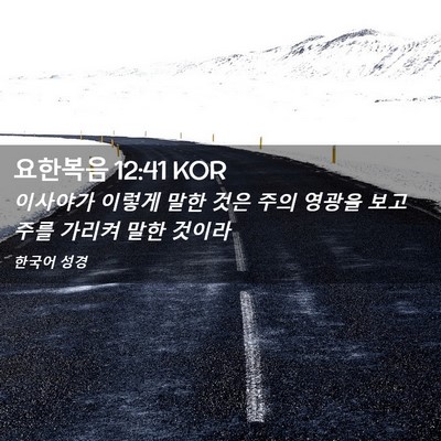 Picture 02 - 요한복음 12:41 KOR - 이사야가 이렇게 말한 것은 주의 - Bible Verse Picture