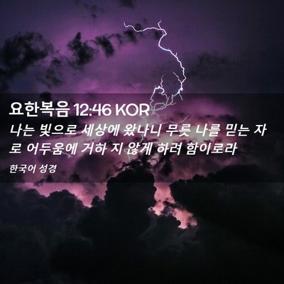 Picture 02 - 요한복음 12:46 KOR - 나는 빛으로 세상에 왔나니 무릇 - Bible Verse Picture