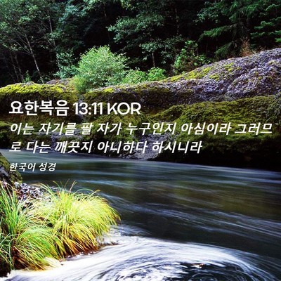 Picture 02 - 요한복음 13:11 KOR - 이는 자기를 팔 자가 누구인지 - Bible Verse Picture