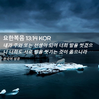 Picture 02 - 요한복음 13:14 KOR - 내가 주와 또는 선생이 되어 너희 - Bible Verse Picture
