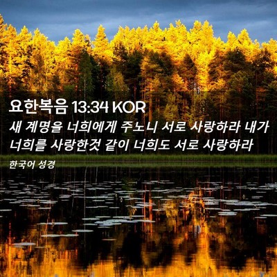 Picture 02 - 요한복음 13:34 KOR - 새 계명을 너희에게 주노니 서로 - Bible Verse Picture