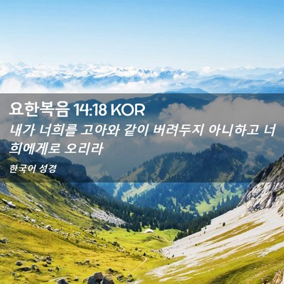 Picture 02 - 요한복음 14:18 KOR - 내가 너희를 고아와 같이 버려두지 - Bible Verse Picture