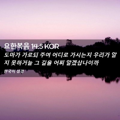 Picture 02 - 요한복음 14:5 KOR - 도마가 가로되 주여 어디로 가시는지 - Bible Verse Picture