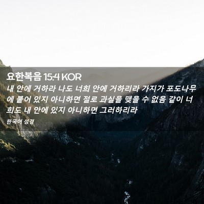 Picture 02 - 요한복음 15:4 KOR - 내 안에 거하라 나도 너희 안에 - Bible Verse Picture