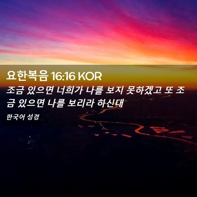 Picture 02 - 요한복음 16:16 KOR - 조금 있으면 너희가 나를 보지 - Bible Verse Picture