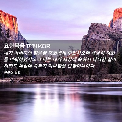 Picture 02 - 요한복음 17:14 KOR - 내가 아버지의 말씀을 저희에게 - Bible Verse Picture