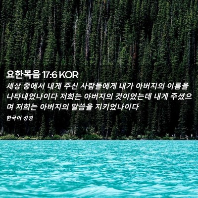 Picture 02 - 요한복음 17:6 KOR - 세상 중에서 내게 주신 사람들에게 - Bible Verse Picture
