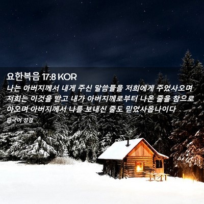 Picture 02 - 요한복음 17:8 KOR - 나는 아버지께서 내게 주신 말씀들을 - Bible Verse Picture