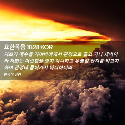 Picture 02 - 요한복음 18:28 KOR - 저희가 예수를 가야바에게서 - Bible Verse Picture