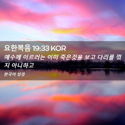 Picture 02 - 요한복음 19:33 KOR - 예수께 이르러는 이미 죽은것을 보고 - Bible Verse Picture