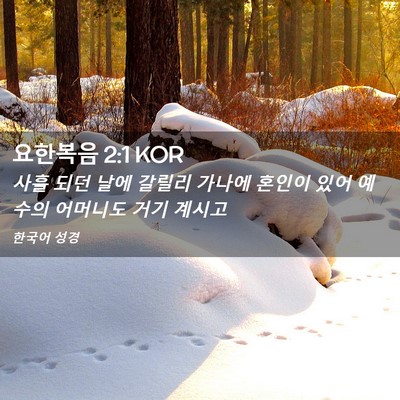 Picture 02 - 요한복음 2:1 KOR - 사흘 되던 날에 갈릴리 가나에 - Bible Verse Picture