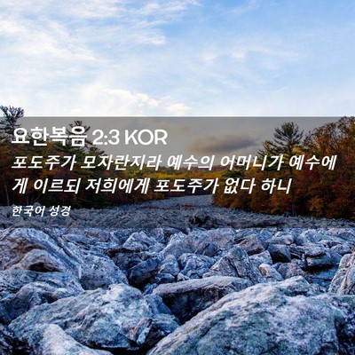 Picture 02 - 요한복음 2:3 KOR - 포도주가 모자란지라 예수의 - Bible Verse Picture
