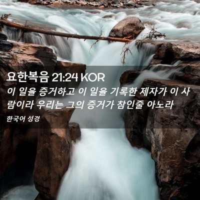 Picture 02 - 요한복음 21:24 KOR - 이 일을 증거하고 이 일을 기록한 - Bible Verse Picture