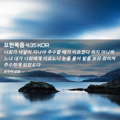 Picture 02 - 요한복음 4:35 KOR - 너희가 넉달이 지나야 추수할 때가 - Bible Verse Picture