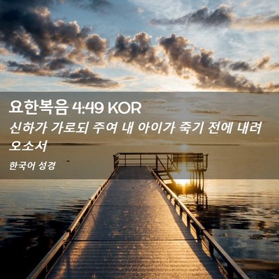 Picture 02 - 요한복음 4:49 KOR - 신하가 가로되 주여 내 아이가 죽기 - Bible Verse Picture