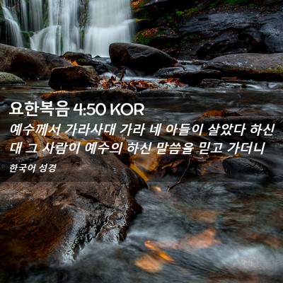 Picture 02 - 요한복음 4:50 KOR - 예수께서 가라사대 가라 네 아들이 - Bible Verse Picture
