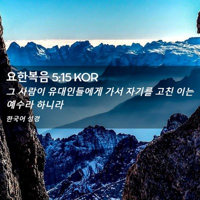 Picture 02 - 요한복음 5:15 KOR - 그 사람이 유대인들에게 가서 자기를 - Bible Verse Picture