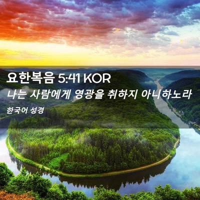 Picture 02 - 요한복음 5:41 KOR - 나는 사람에게 영광을 취하지 - Bible Verse Picture