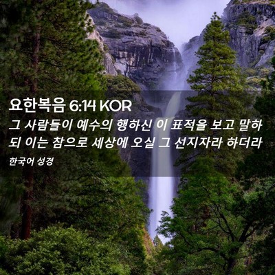 Picture 02 - 요한복음 6:14 KOR - 그 사람들이 예수의 행하신 이 - Bible Verse Picture