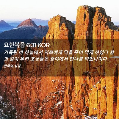 Picture 02 - 요한복음 6:31 KOR - 기록된 바 하늘에서 저희에게 떡을 - Bible Verse Picture