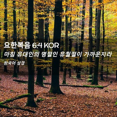 Picture 02 - 요한복음 6:4 KOR - 마침 유대인의 명절인 유월절이 - Bible Verse Picture