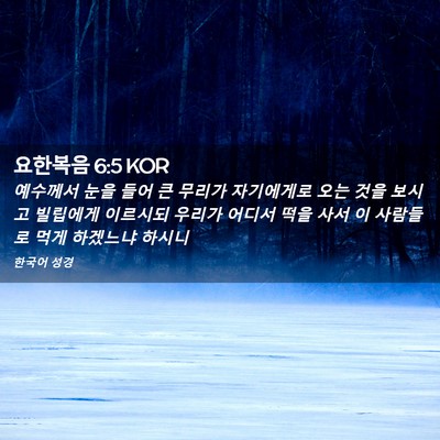 Picture 02 - 요한복음 6:5 KOR - 예수께서 눈을 들어 큰 무리가 - Bible Verse Picture