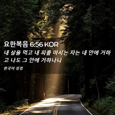 Picture 02 - 요한복음 6:56 KOR - 내 살을 먹고 내 피를 마시는 자는 내 - Bible Verse Picture