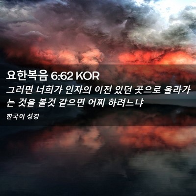Picture 02 - 요한복음 6:62 KOR - 그러면 너희가 인자의 이전 있던 - Bible Verse Picture