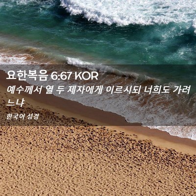 Picture 02 - 요한복음 6:67 KOR - 예수께서 열 두 제자에게 이르시되 - Bible Verse Picture