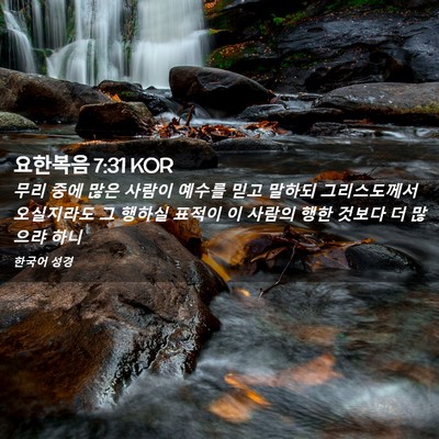 Picture 02 - 요한복음 7:31 KOR - 무리 중에 많은 사람이 예수를 믿고 - Bible Verse Picture