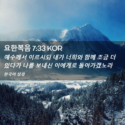 Picture 02 - 요한복음 7:33 KOR - 예수께서 이르시되 내가 너희와 함께 - Bible Verse Picture