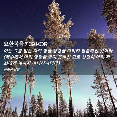 Picture 02 - 요한복음 7:39 KOR - 이는 그를 믿는 자의 받을 성령을 - Bible Verse Picture