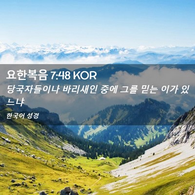 Picture 02 - 요한복음 7:48 KOR - 당국자들이나 바리새인 중에 그를 - Bible Verse Picture