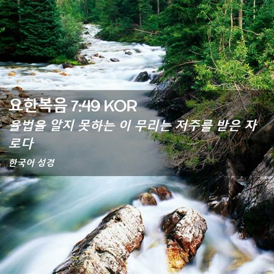 Picture 02 - 요한복음 7:49 KOR - 율법을 알지 못하는 이 무리는 - Bible Verse Picture