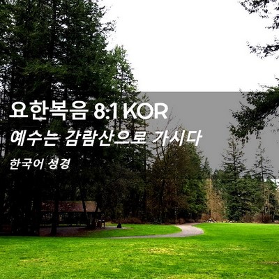 Picture 02 - 요한복음 8:1 KOR - 예수는 감람산으로 - Bible Verse Picture