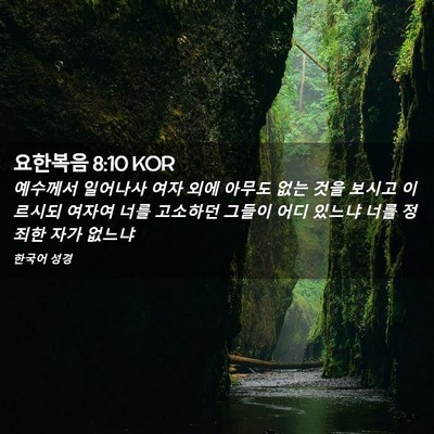 Picture 02 - 요한복음 8:10 KOR - 예수께서 일어나사 여자 외에 아무도 - Bible Verse Picture
