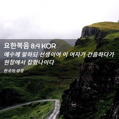 Picture 02 - 요한복음 8:4 KOR - 예수께 말하되 선생이여 이 여자가 - Bible Verse Picture