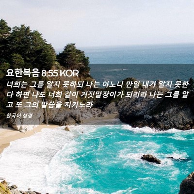 Picture 02 - 요한복음 8:55 KOR - 너희는 그를 알지 못하되 나는 - Bible Verse Picture